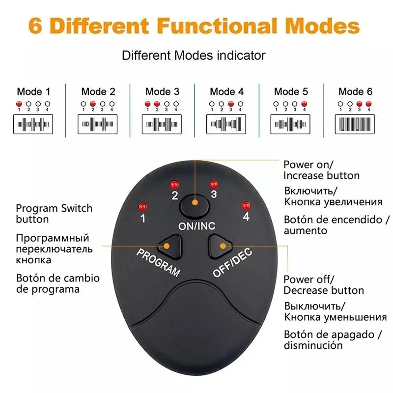 Smart EMS Muscle Stimulator Toner ABS Abdominal Arm Hip Trainer Weight Loss Fitness Shaping Electric Body Slimming Massager