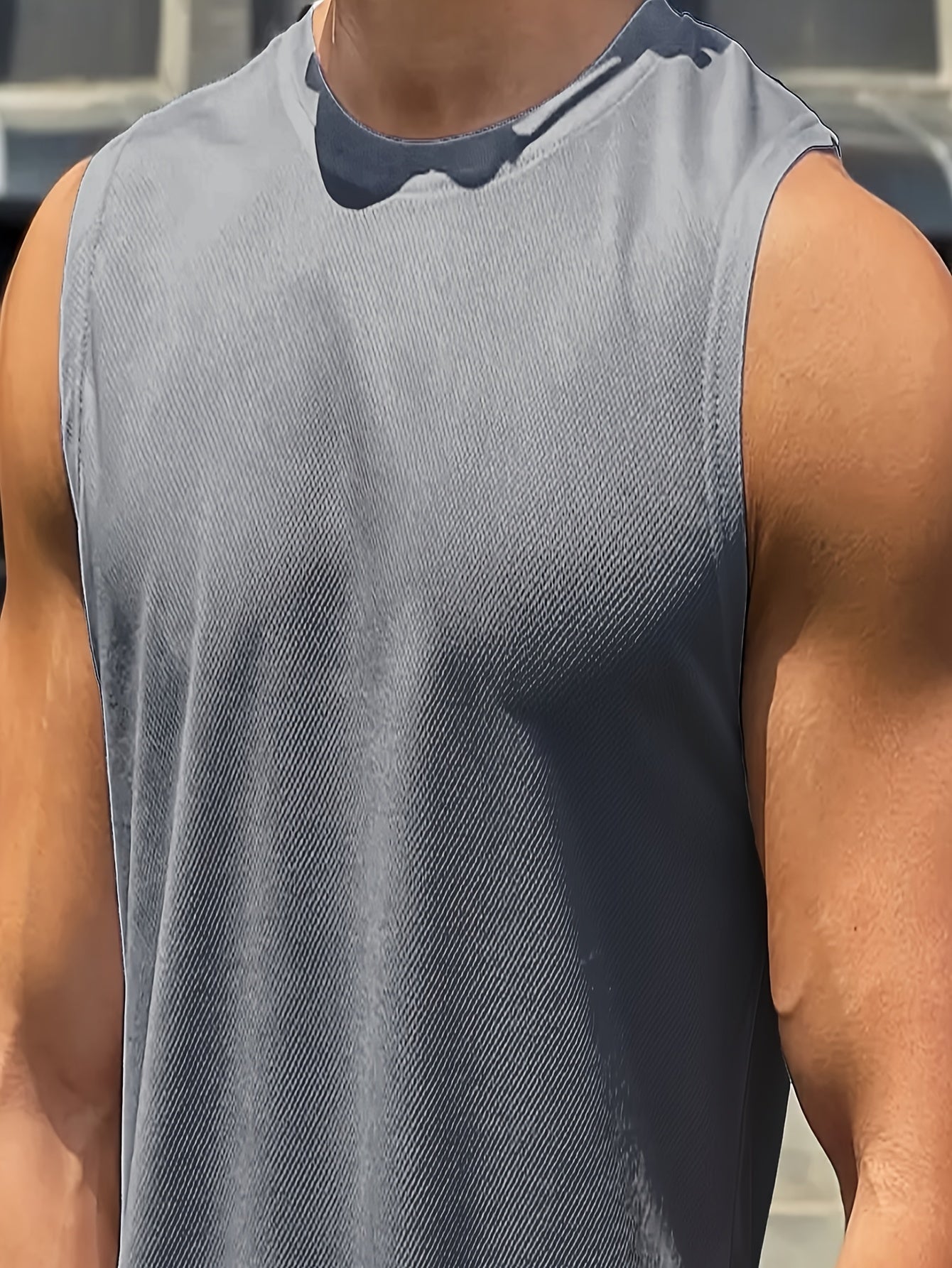 1pc Men's Sleeveless Tank Top Solid Color Casual Breathable Moisture-Wicking Quick-Dry Sports Vest For Spring/Summer Running Cycling Fitness